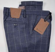 Blue bsettecento slim fit plaid trousers 