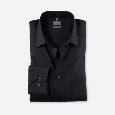 Black comfort fit shirt olymp luxor pure cotton easy ironing