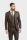 Abito cavani marrone a quadri in tweed con panciotto