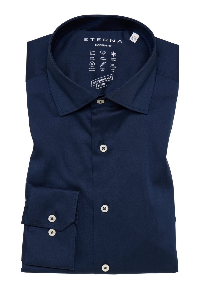 Camicia ETERNA Uomo Modern Fit In Jersey - Colore Blu Scuro, 42