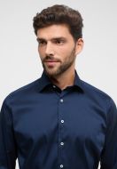 Eterna dark blue shirt modern fit performance fabric