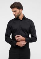 Eterna black modern fit shirt with performance fabric