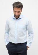 Eterna light blue modern fit shirt in non-iron poplin