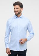 Camicia celeste eterna modern fit in cotone twill no stiro