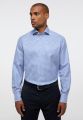 Camicia eterna a quadretti celeste modern fit in cotone twill no stiro