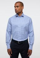 Eterna modern fit checkered shirt in non-iron twill cotton