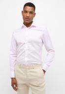 Pink eterna slim-fit shirt in non-iron twill cotton