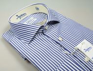 Camicia ingram no stiro a righe azzurro slim fit