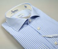 Ingram non-iron striped shirt light blue slim fit
