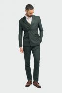 Abito cavani doppiopetto verde a quadri slim fit