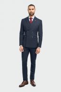 Abito cavani doppiopetto blu a quadri slim fit