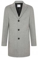Light grey slim-fit digel coat in cashmere blend 