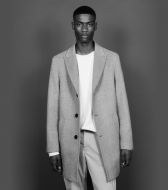Cappotto digel grigio chiaro slim fit in misto cashmere 