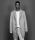 Cappotto digel grigio chiaro slim fit in misto cashmere 