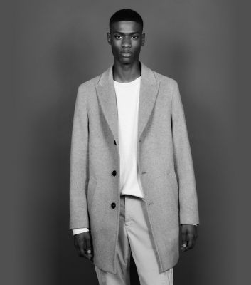 Cappotto digel grigio chiaro slim fit in misto cashmere 