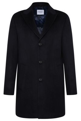 Cappotto digel blu slim fit in misto cashmere 