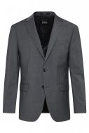 Medium grey drop four digel dress in easywool stretch wool 