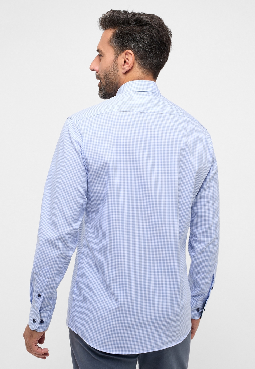 Camicia classica uomo a quadretti Celeste – Modern Fit Eterna