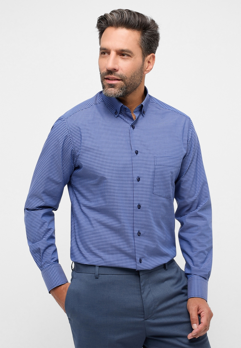 Camicia a quadri azzurra discount
