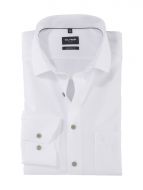 Camicia bianca olymp modern fit con bottoni verde