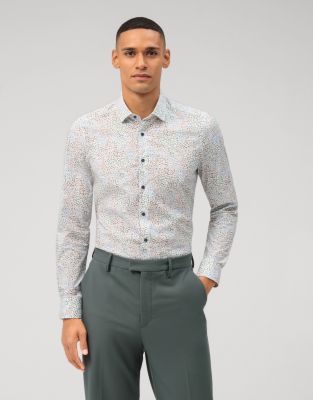 Olymp slim-fit floral pattern shirt in stretch cotton