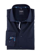 Dark blue olymp luxor pure cotton shirt easy ironing