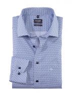 Camicia olymp celeste in cotone popeline stampato modern fit