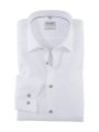 Slim-fit white olymp shirt with beige buttons