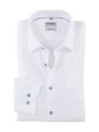 Camicia elegante bianca olymp slim fit con bottoni azzurro