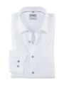 White olymp slim fit elegant shirt with light blue buttons