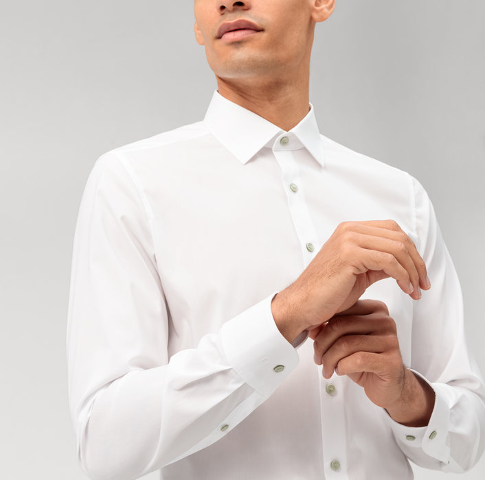 Slim Fit Look Con Camicia Bianca Uomo Camicia Slim Fit Non-Iron In