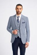 Giacca blazer cavani a quadretti blu stretch 