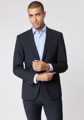 Blue slim fit roy robson stretch wool dress