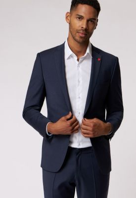 Abito blu a quadri roy robson extra slim fit in lana bi-stretch