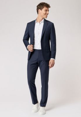Blue roy robson slim-fit dress with check stretch wool