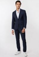 Blue roy robson slim-fit dress in textured merlane wool