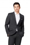 Digel slim fit pure wool tollegno super 120's blue and grey 