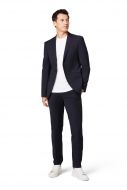 Slim fit digel dress dark blue stretch wool 