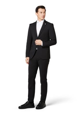 Abito digel slim fit nero lana marzotto super 100's