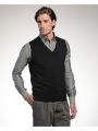 Montechiaro v-neck vest in modern fit worsted wool blend