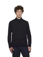Montechiaro long-sleeved polo shirt in lisle thread with breast pocket
