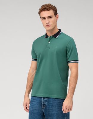 Green olymp regular fit cotton piqué polo shirt