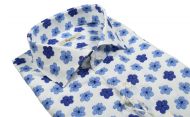 Ingram slim-fit shirt with floral pattern in pure cotton