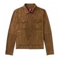 Giacca overshirt sportiva mcs in pelle scamosciata 