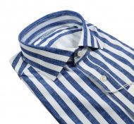 Camicia a righe blu ingram dynamo tessuto performante vestibilità slim fit