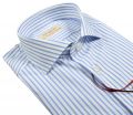 Pancaldi slim-fit shirt with light blue striped stretch cotton