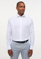 Eterna shirt in white cotton and linen modern fit