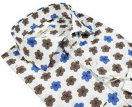 Ingram floral pattern shirt in pure slim-fit cotton