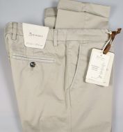 Pantalone beige b700 in cotone raso stretch slim fit