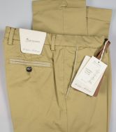B700 mustard trousers in slim-fit stretch satin cotton